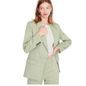 J Crew Willa Blazer Women Faded Pistachio‎ Light Chino Single Button Jacket 12